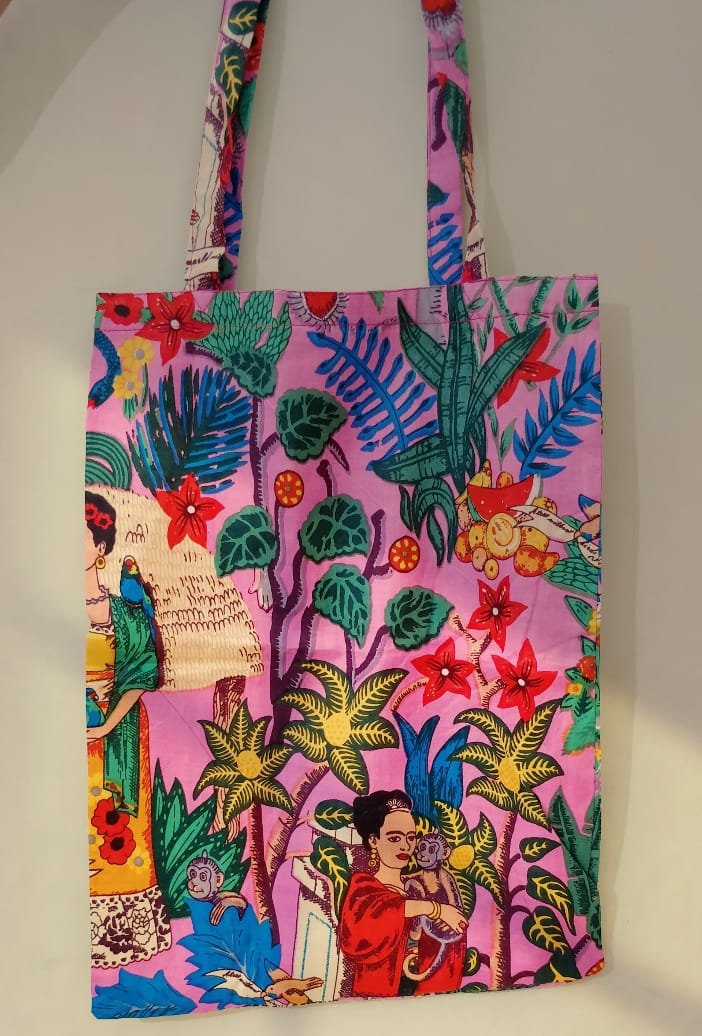 Frida Kahlo Pink Tote Bag