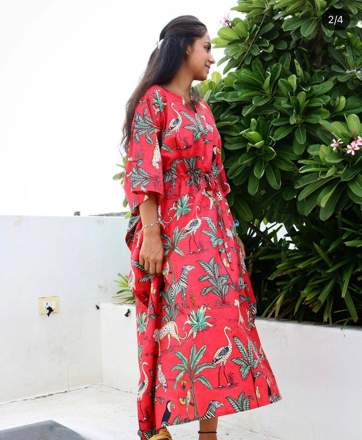 Hand Block Print Cotton Kaftan