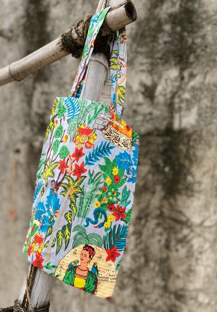 Frida Kahlo Botanical Grey Tote Bag