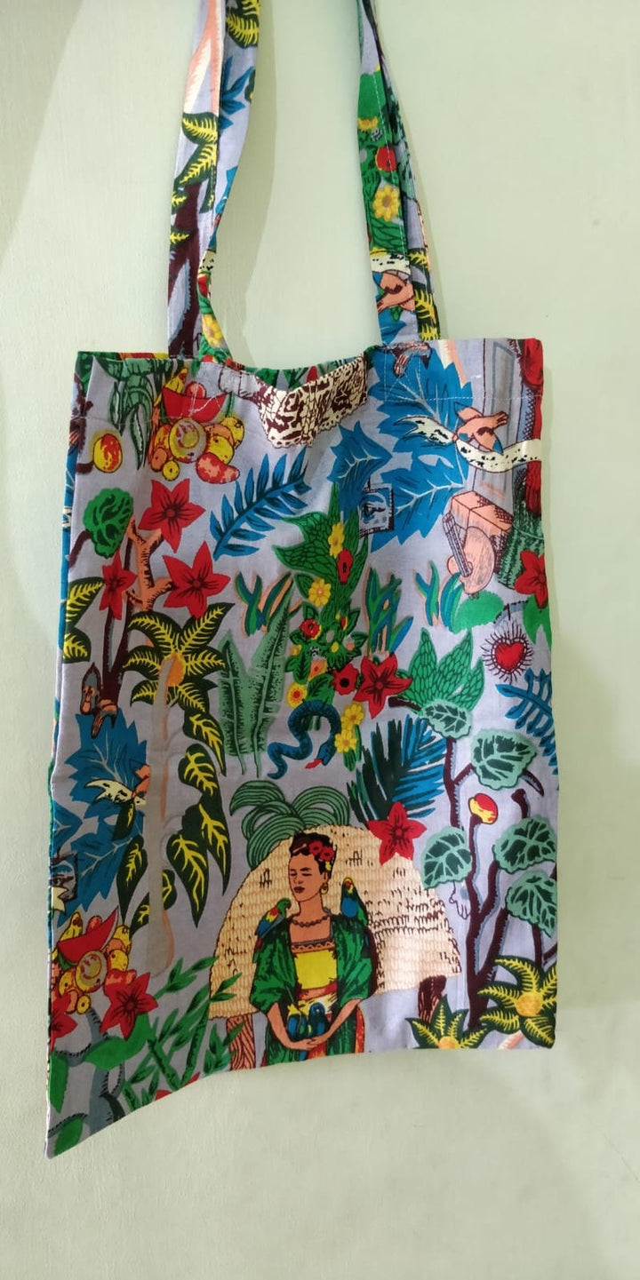 'Frida's Garden' Red Tote Bag