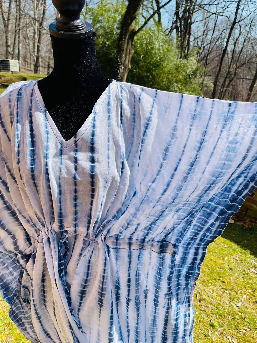 Hand Block Print Tie Dyed Cotton Kaftan