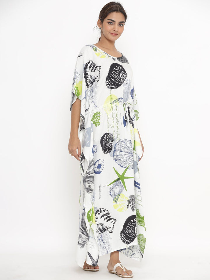 Hand Block Print Rayon Kaftan