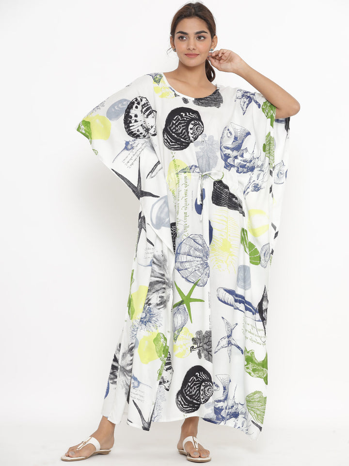 Hand Block Print Rayon Kaftan