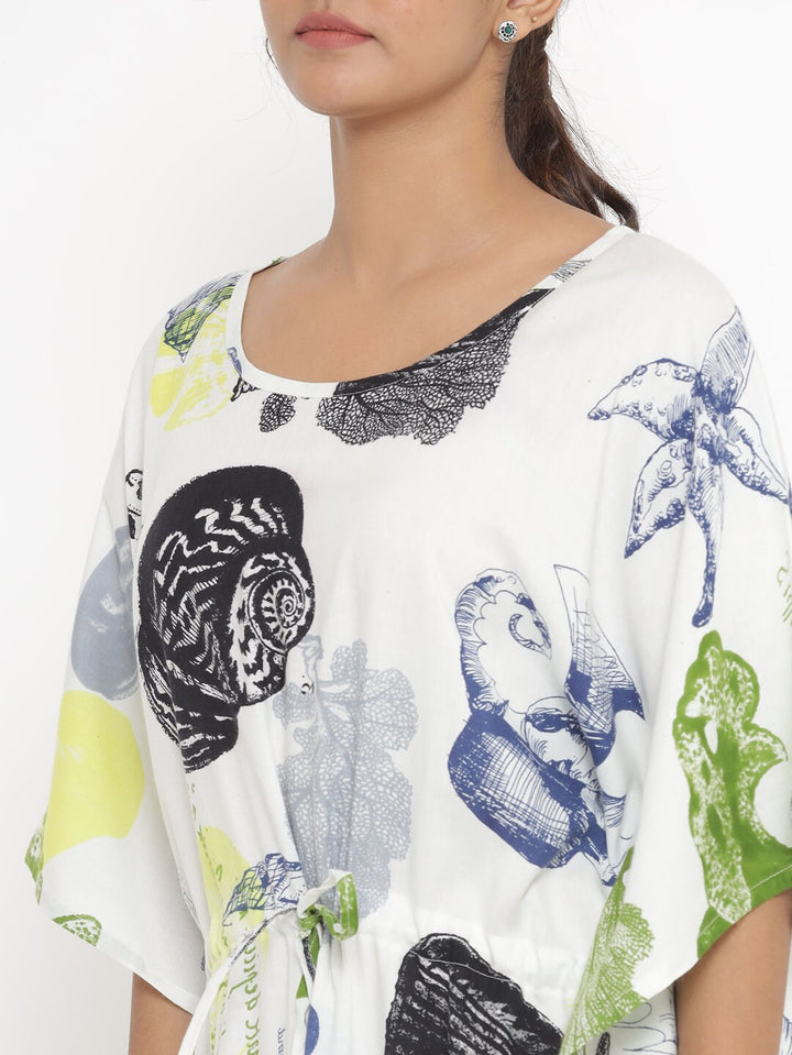 Hand Block Print Rayon Kaftan