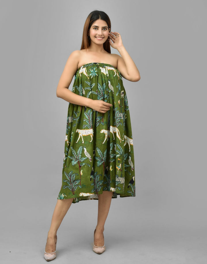 Hand block Tiger Print Cotton Long Skirt