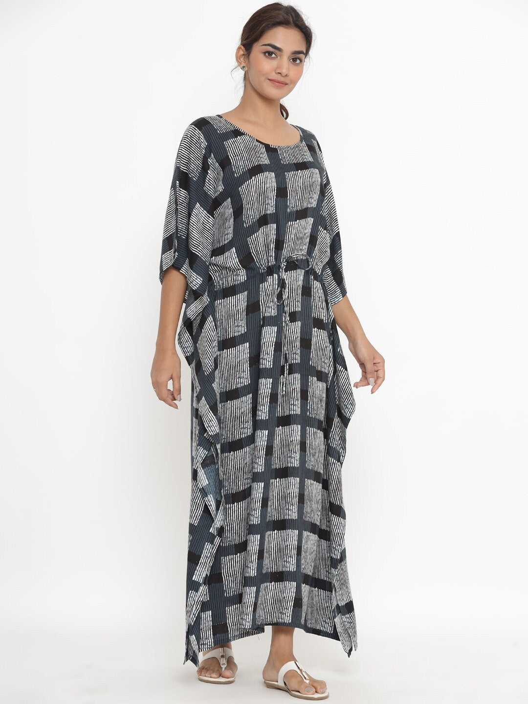 Hand Block Print Rayon Kaftan