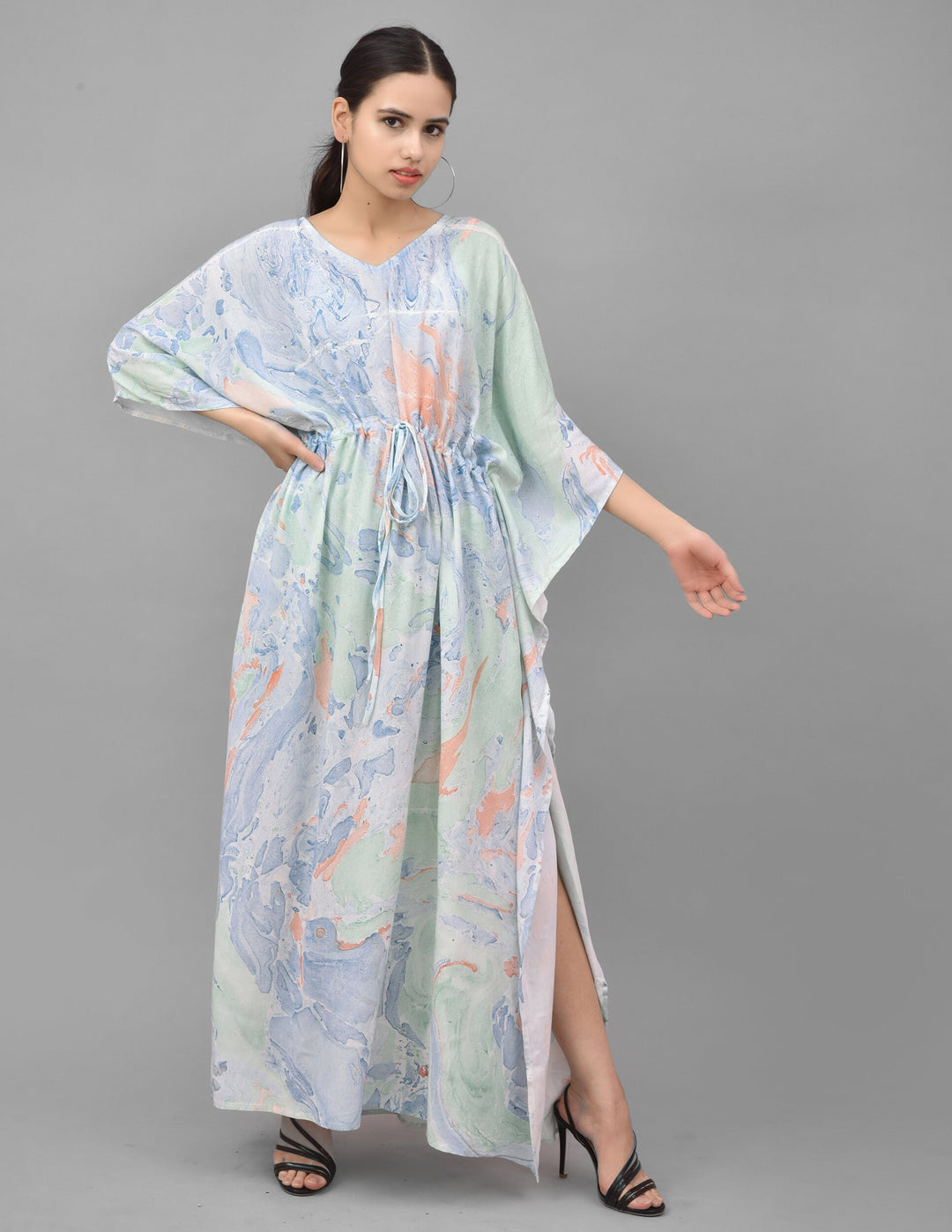 Hand Block Print  Rayon Kaftan