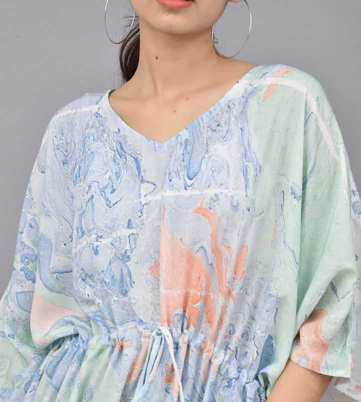 Hand Block Print  Rayon Kaftan