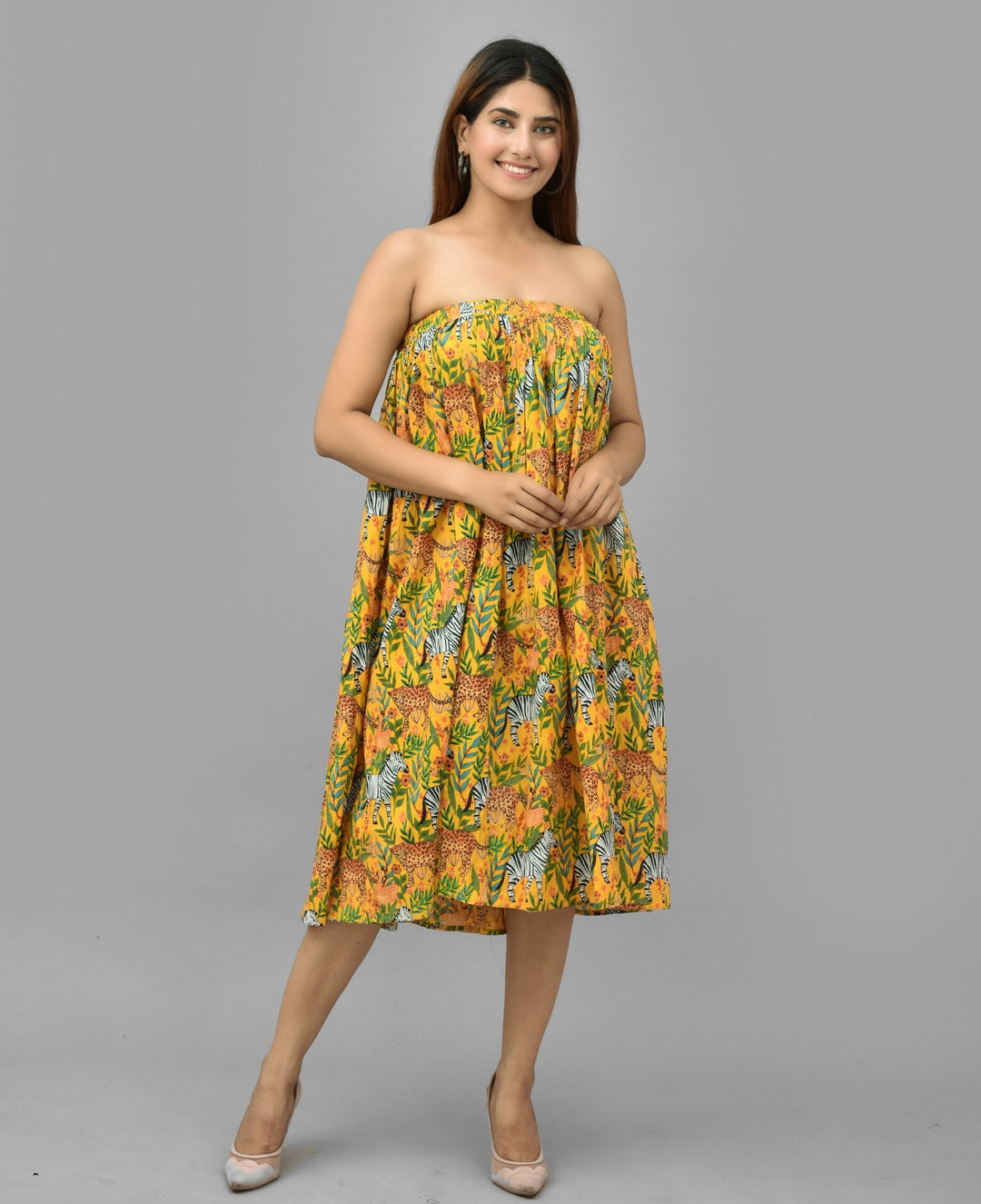 Hand block Tiger Print Cotton Long Skirt