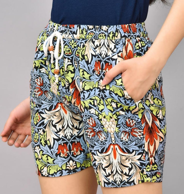 Floral Rayon Shorts