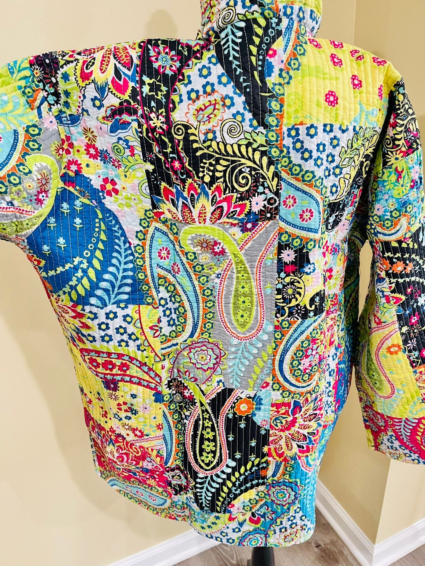 Blue Flower Quilted Jacket