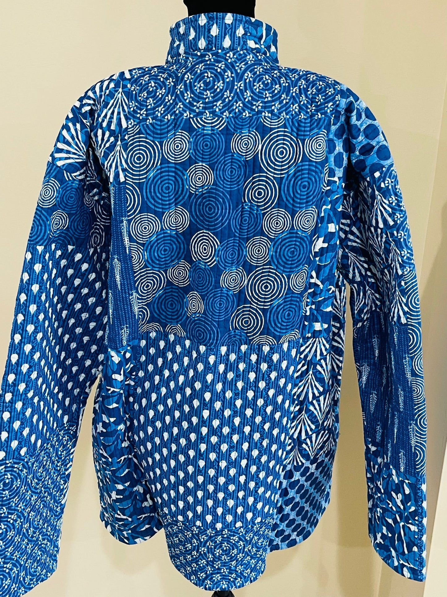 Blue Flower Quilted Jacket