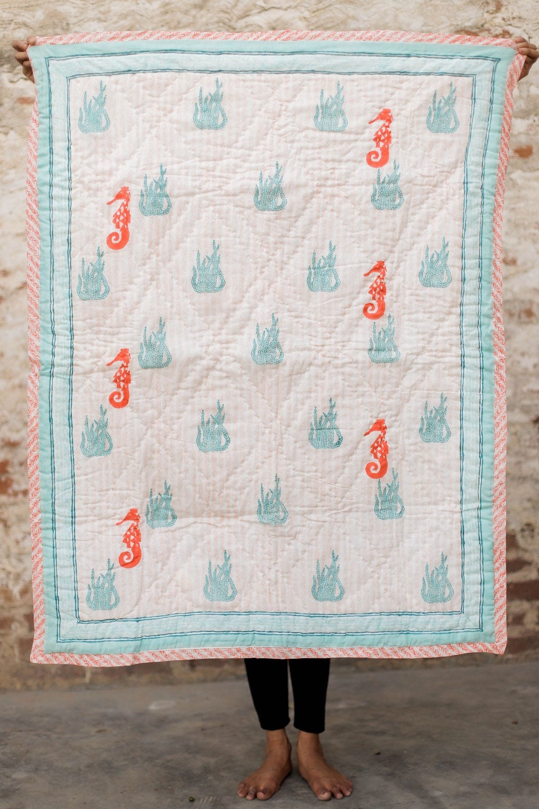 Hand Block Print Bath Towel Set