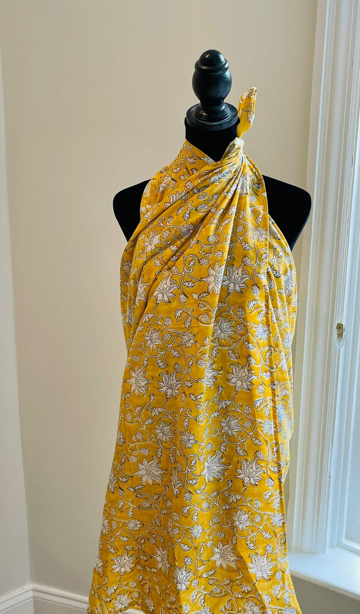 Floral Kalamkari & Batik Cotton Pareos