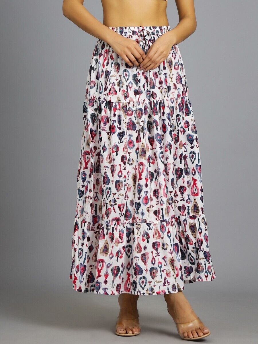 Indian Hand block Printed Long Skirt Dress