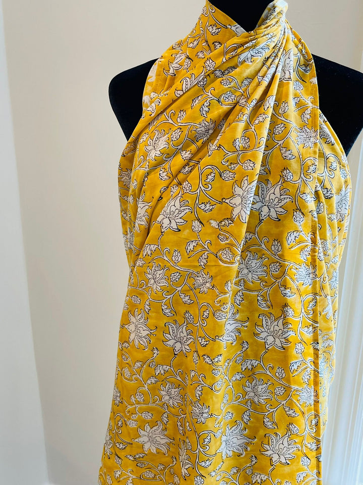 Floral Kalamkari & Batik Cotton Pareos