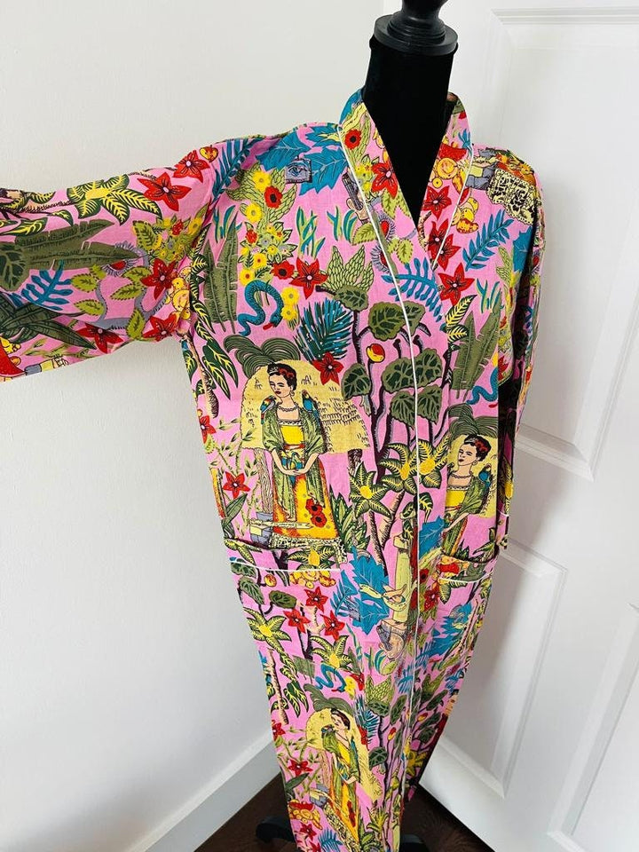 Indian Pure Cotton Frida Kahlo Bath Robe