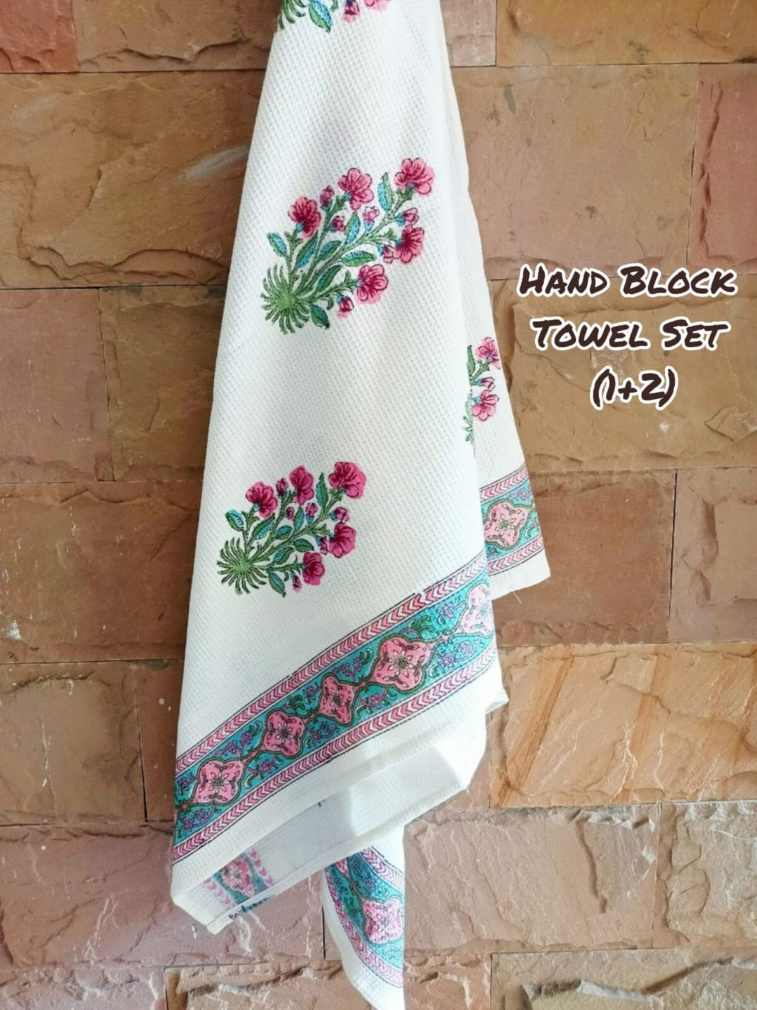 Hand Block Print Bath Towel Set