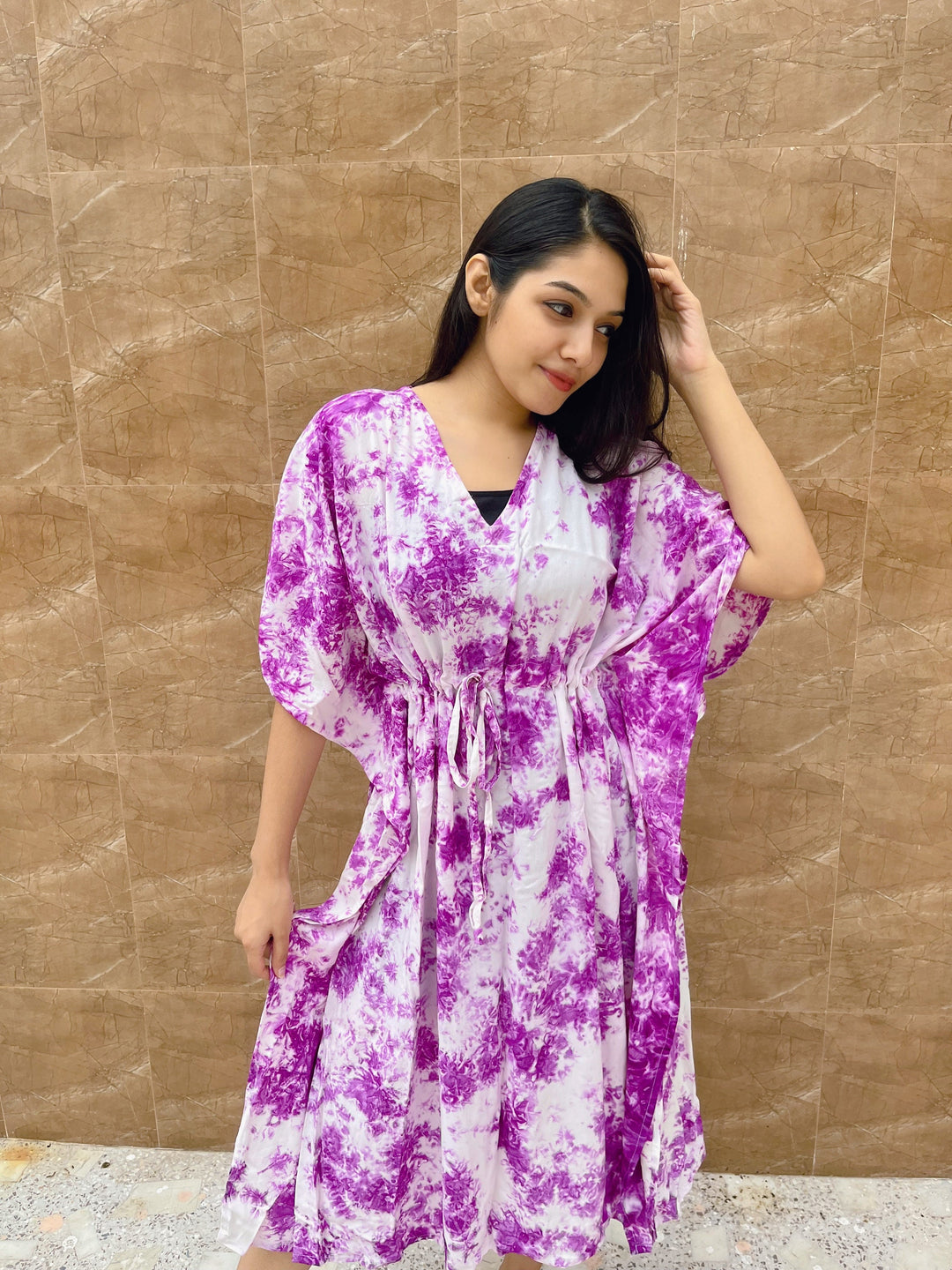 Hand Block Print Tie-Dye Kaftan