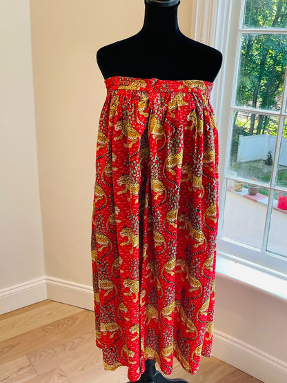 Red Cotton Shrug & Skirt Set