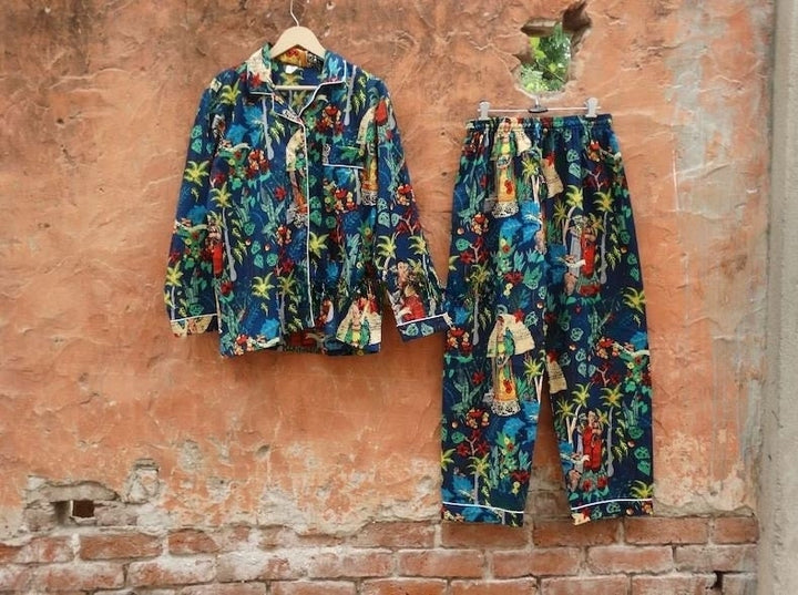 Frida Kahlo Red Long Pajama Set