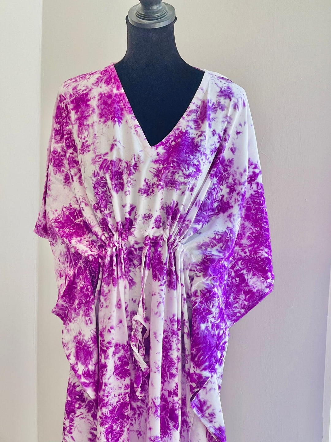 Hand Block Print Tie Dye Rayon Kaftan