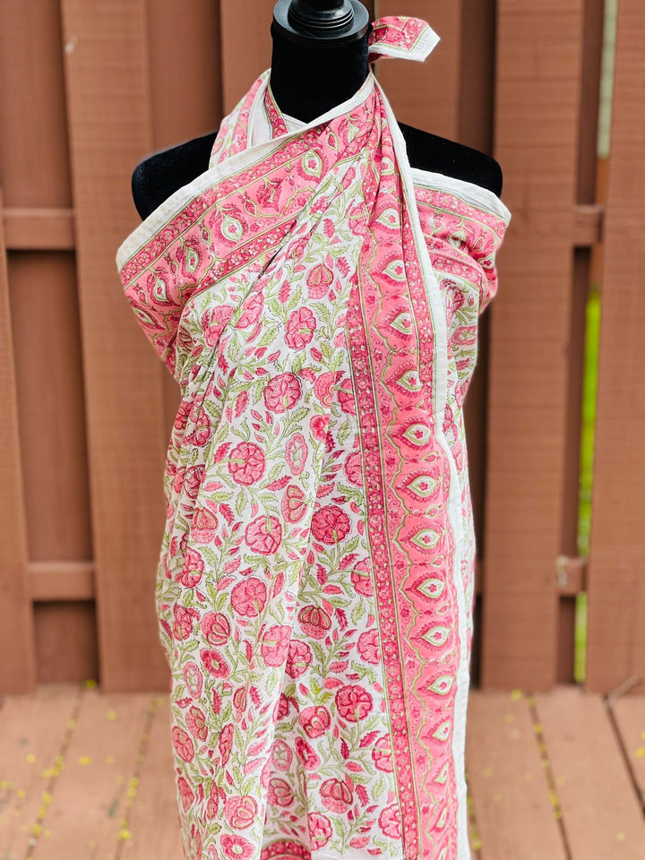 Cotton Block Print Sarong Pareo