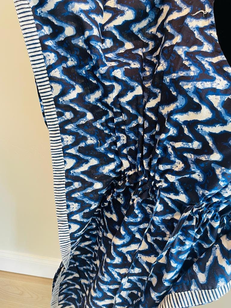 Hand Block Print Kaftan in Blue (or use a specific color name if available)