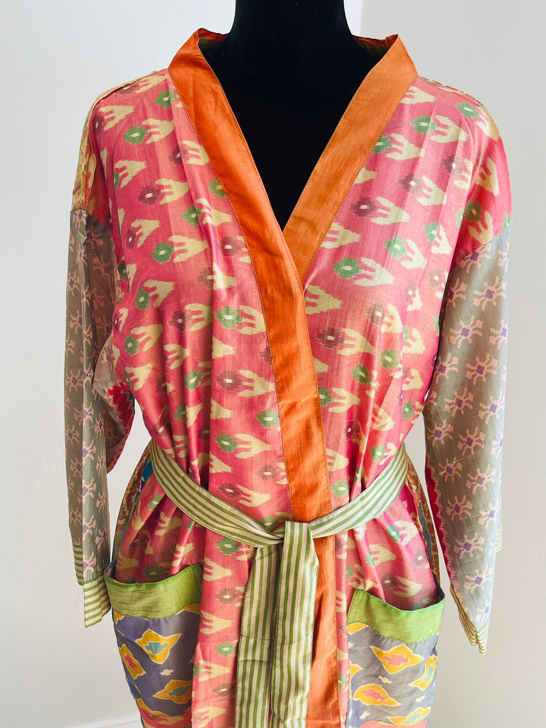 Sari Patchwork Silk Kimono Robes