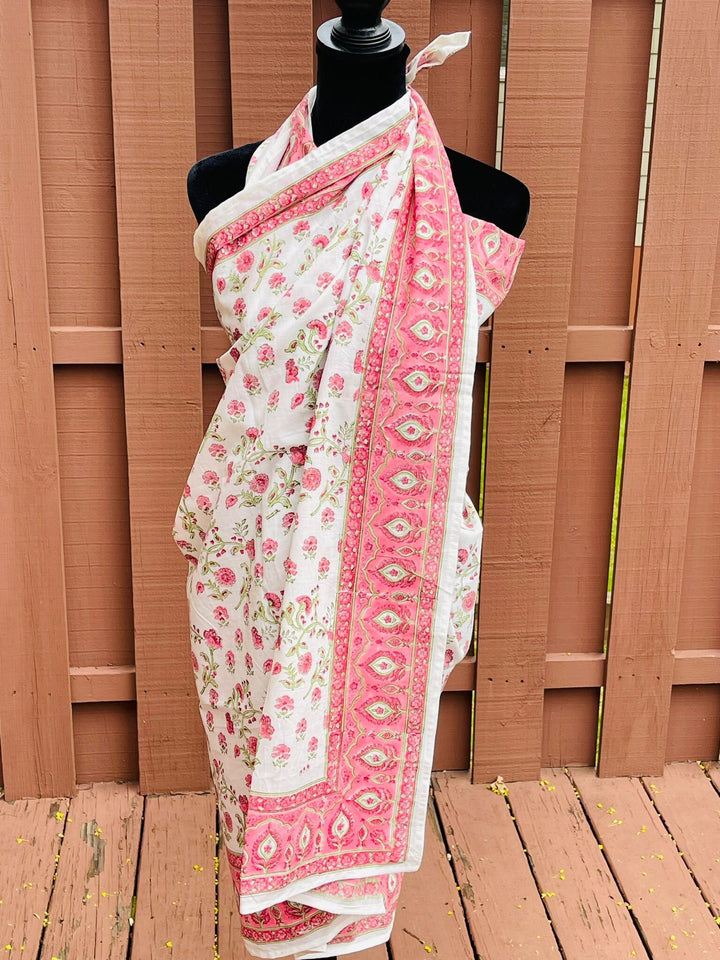 Hand Block Printed Cotton Sarong Beach Wrap