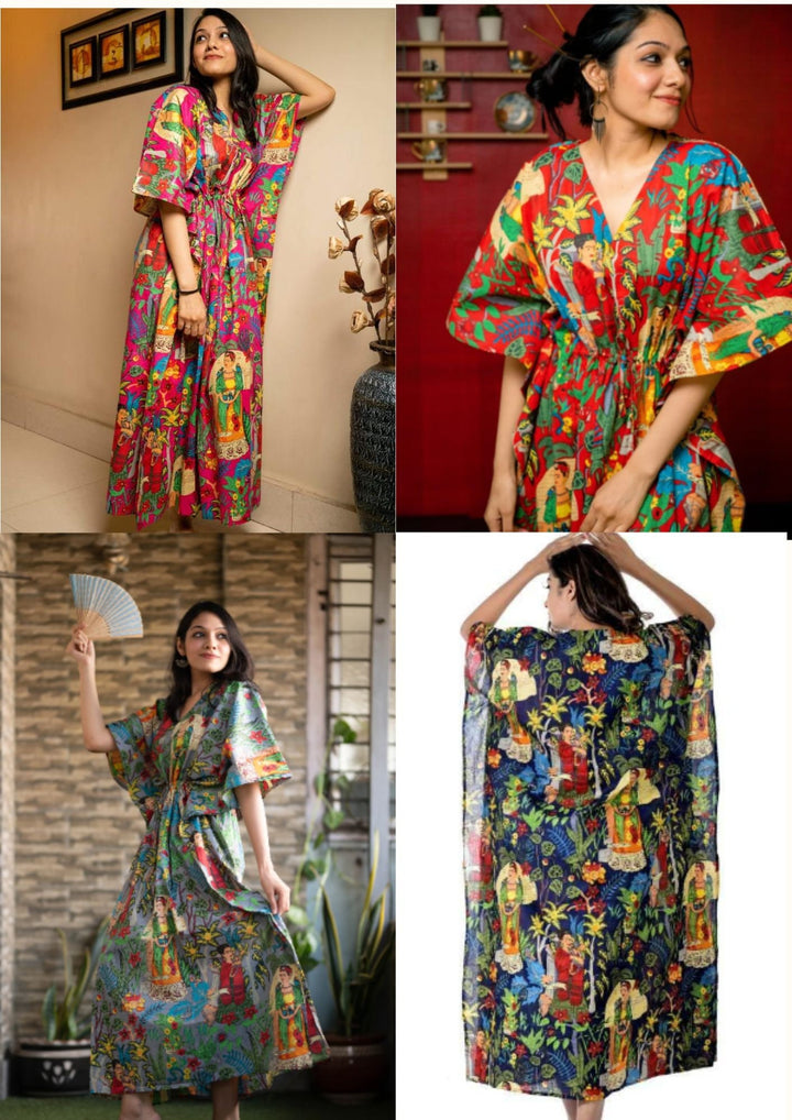 4 Pack Summer Frida Kahlo Kaftans: Comfort & Style for Any Occasion