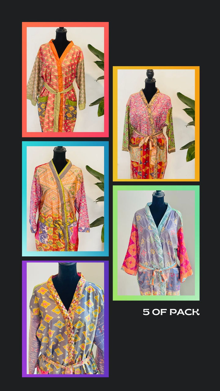 100% Handmade Silk Kimono Robe -Pack of 5