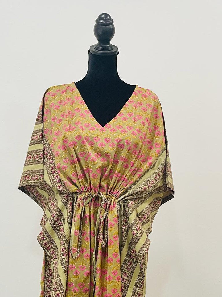 Hand Block Print Cotton Kaftan