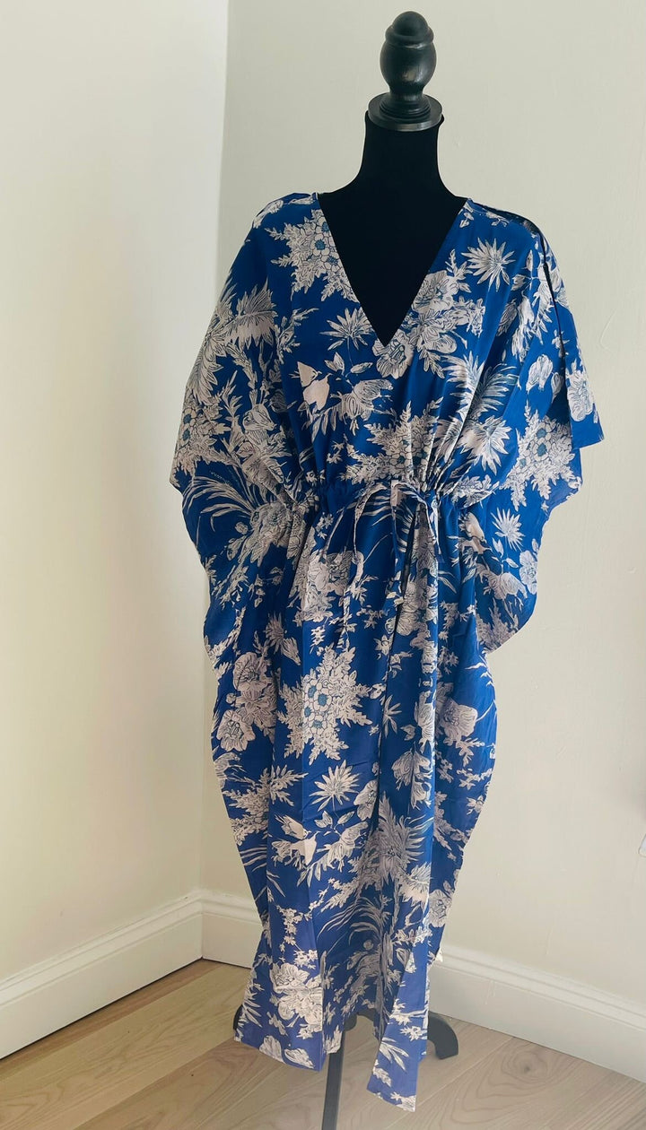 Hand Block-Print Cotton kaftan