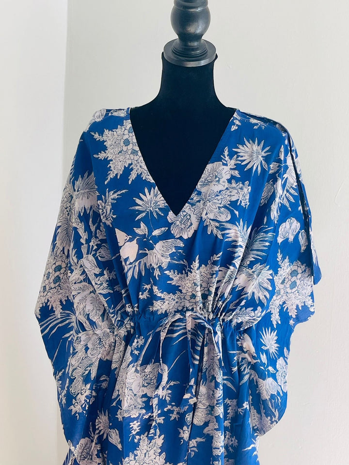 Hand Block-Print Cotton kaftan