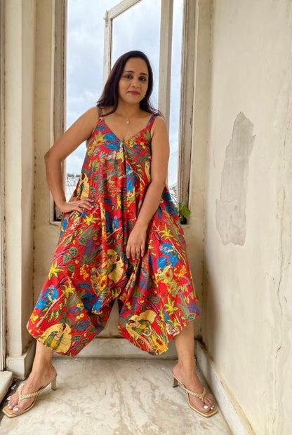 Red Frida Kahlo Romper Dress