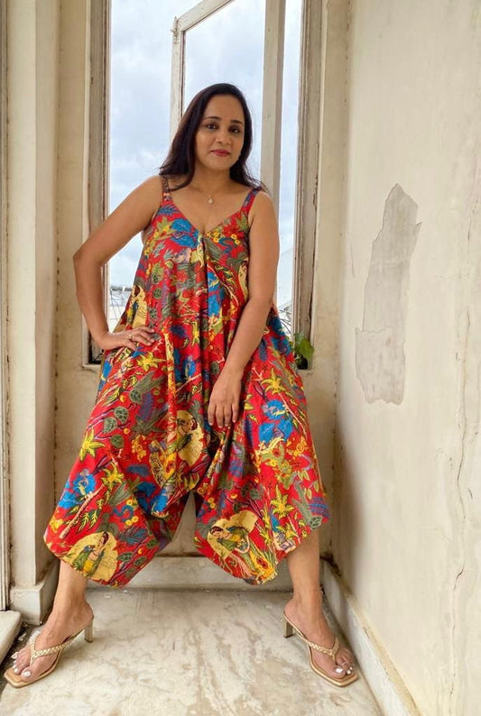 Red Frida Kahlo Romper Dress
