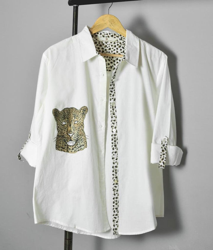 Cheetah Print Button-Down Shirt