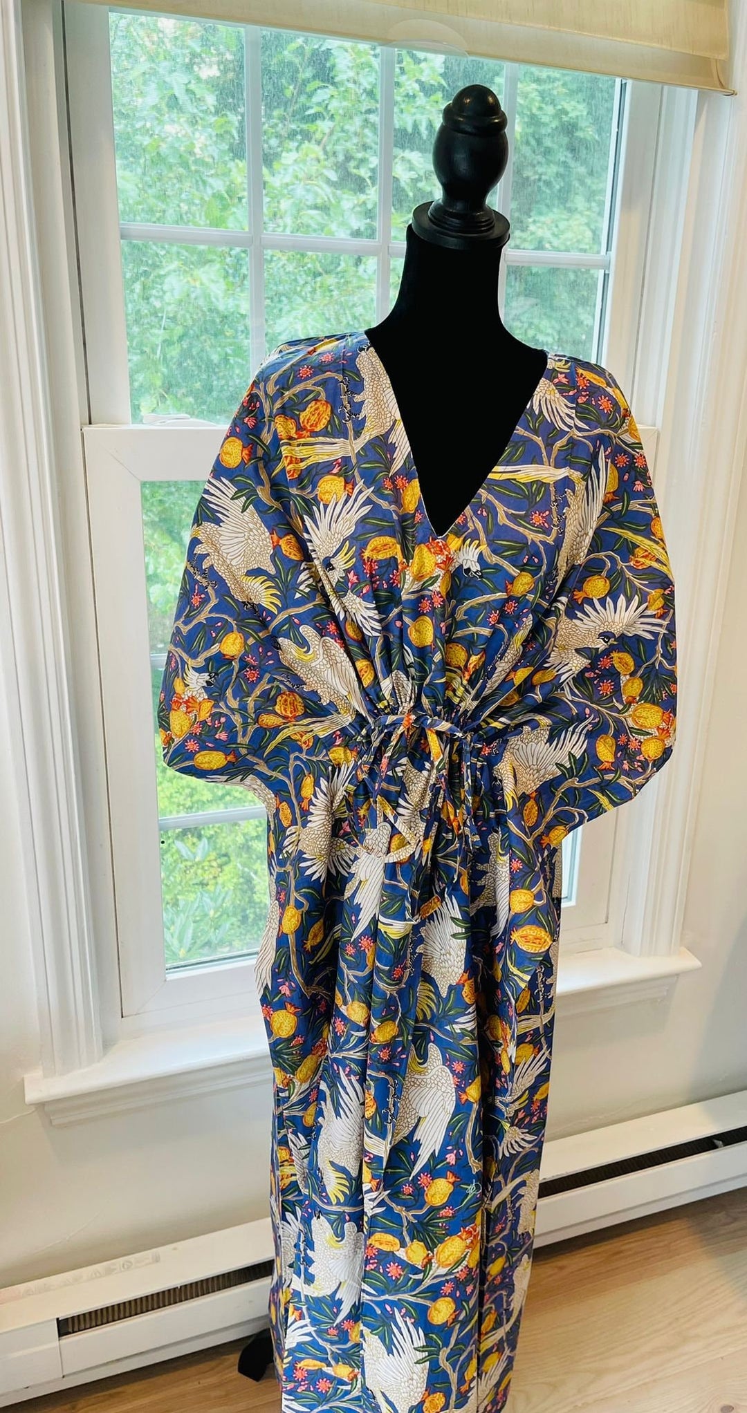 Hand Block-Print Cotton Kaftan