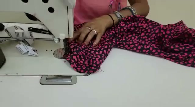 Guiding printed fabric through the sewing machine